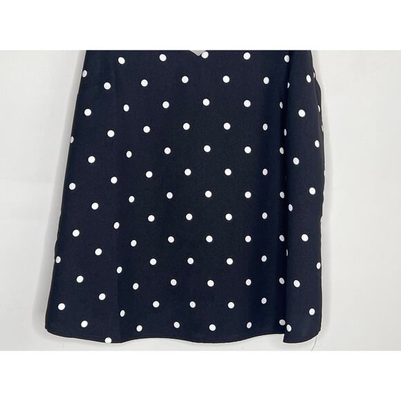 J. Crew Polka Dot Sleeveless Scalloped Cami Tank Top Black/White BI153 Size 4 - Picture 6 of 12